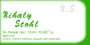 mihaly stohl business card